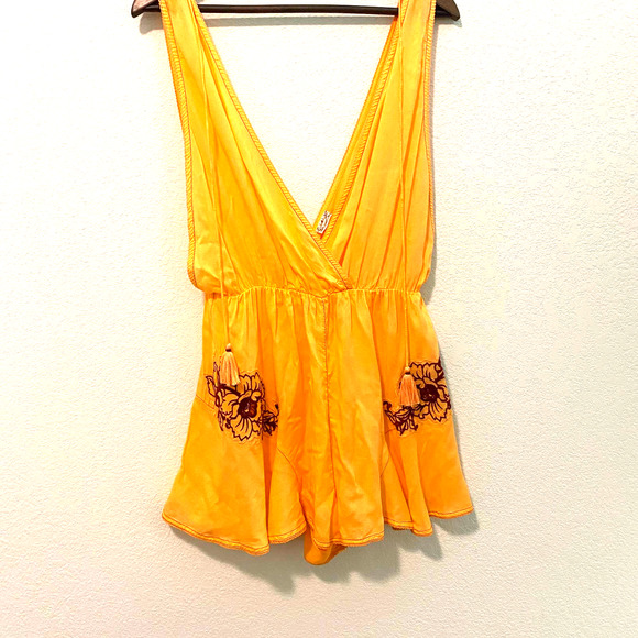 Free People Pants - Free People Orange Romper Size S